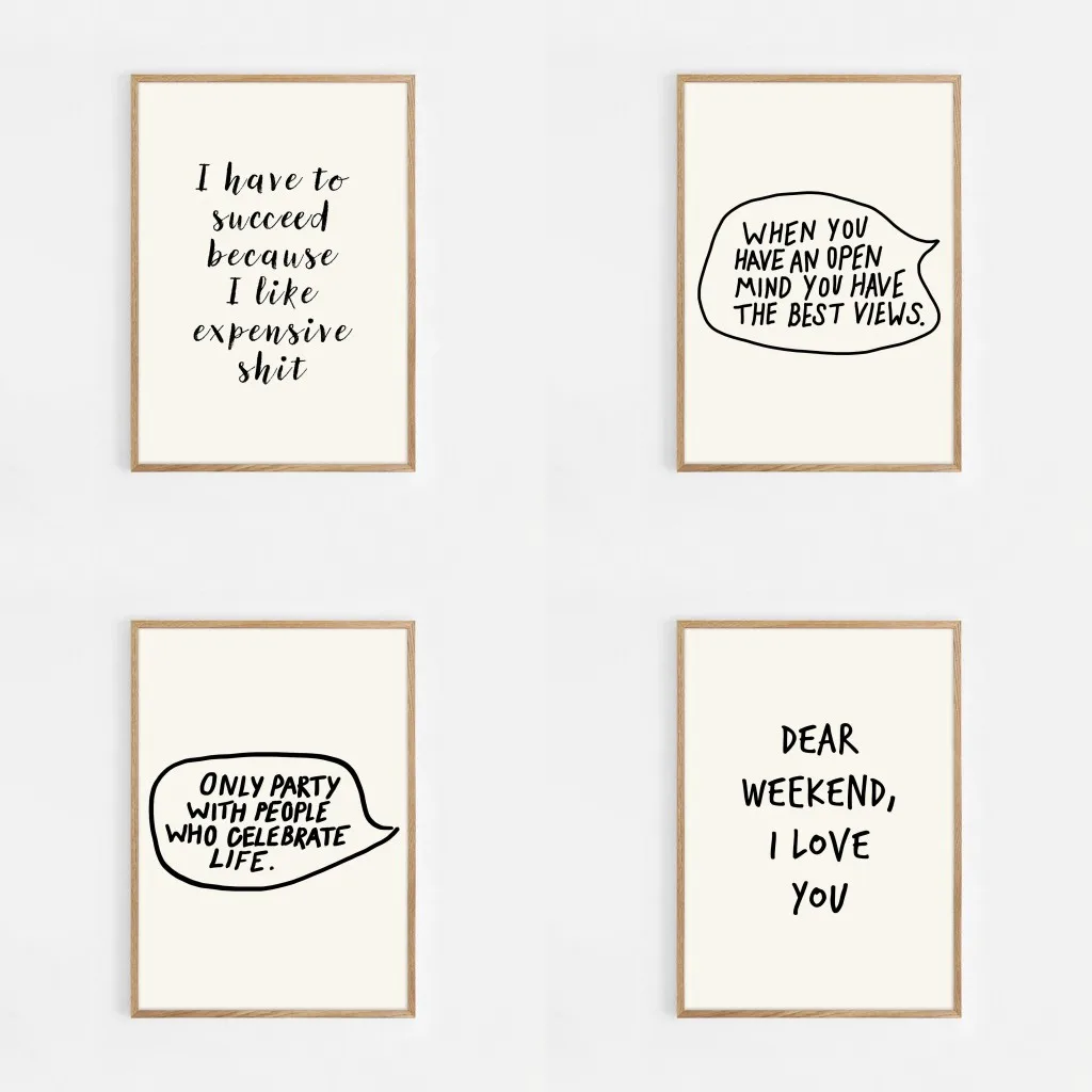 Home Office Room Inspiration - Motivational Goals Funny Quote Wall Art