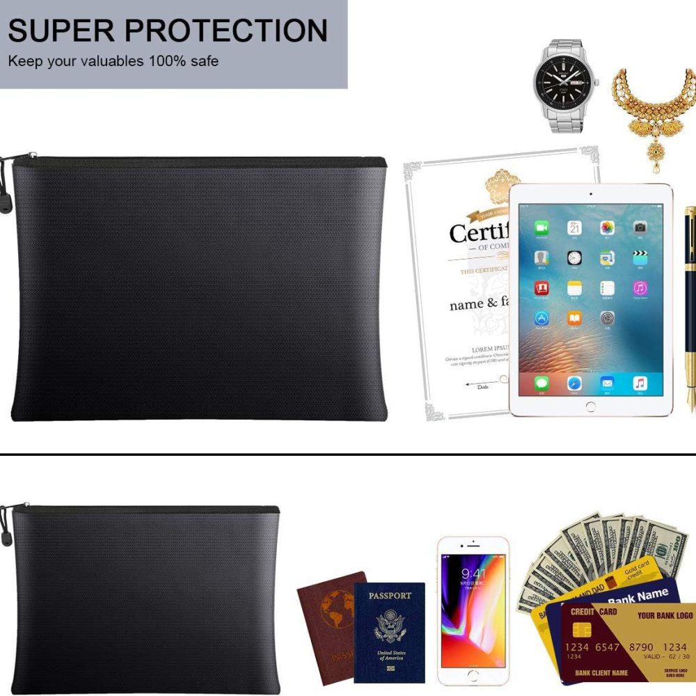 Home Office For Passport - Fireproof Document Bag Waterproof Cash Holder