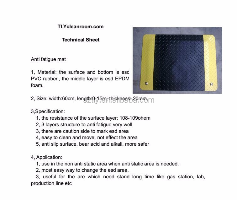 60*90cm Antistatic ESD Rubber  - Anti Fatigue Mat 评论和价格