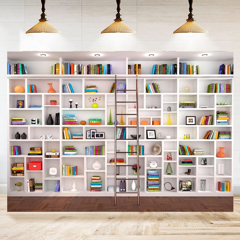 White Bookshelf Photography Ba - Home Office Zoom Background Free 评论和价格