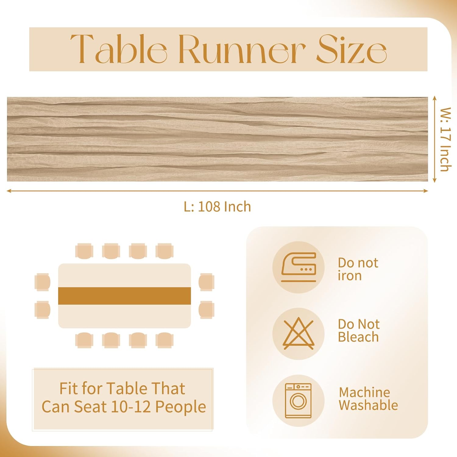 Beige Cheesecloth Table Runner - Home Office News 评论和价格