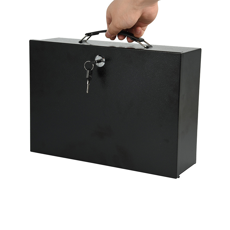 Portable Safe Locked Iron Box  - Home Office For Passport 评论和价格