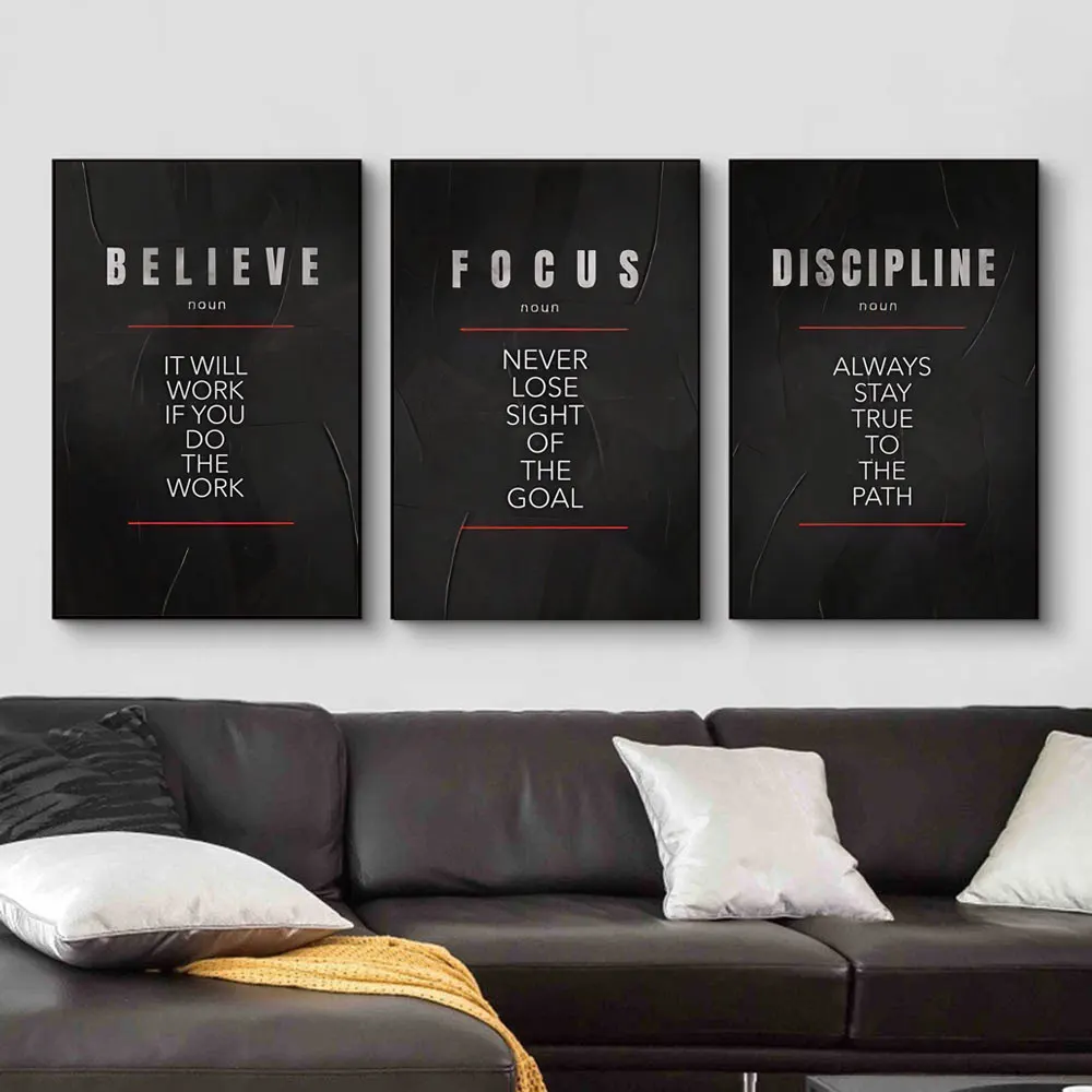 Believe Discipline and Focus D - Home Office Room Inspiration 评论和价格