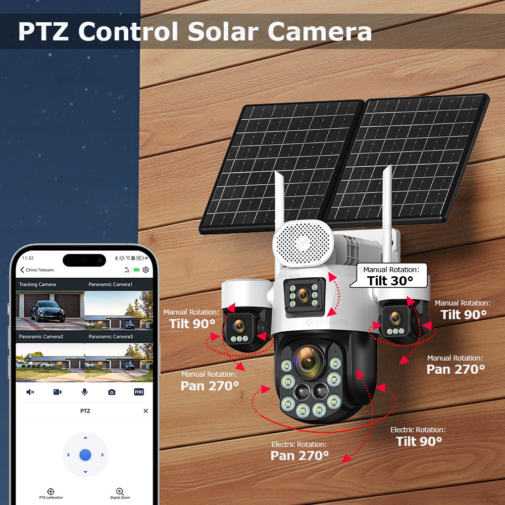 4 Lens Outdoor 360° Surveillan - Home Office Zoom 评论和价格