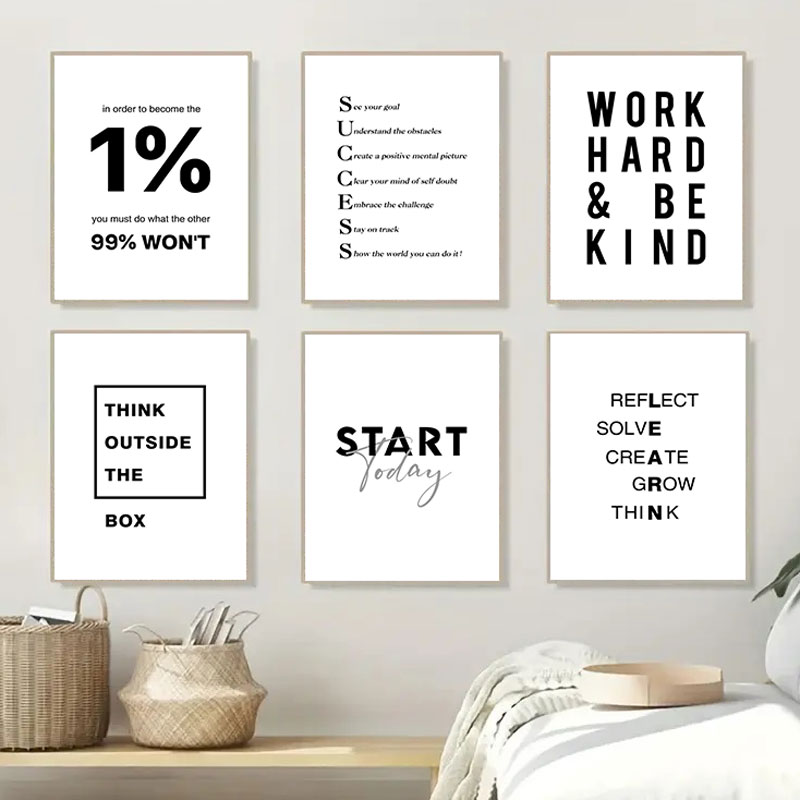 1PC  Simple Black White Inspir - Home Office Room Inspiration 评论和价格