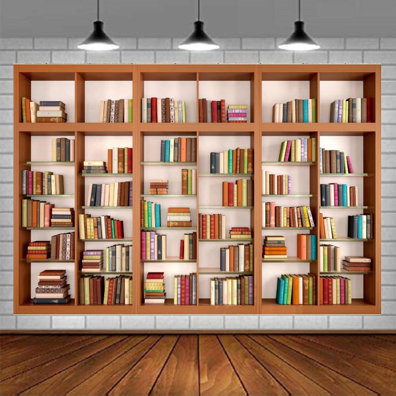 Modern Wooden Bookshelf Photog - Home Office Zoom Background Free 评论和价格