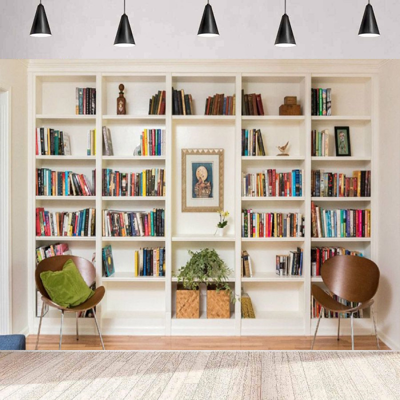 White Bookshelf Photography Ba - Home Office Zoom Background Free 评论和价格