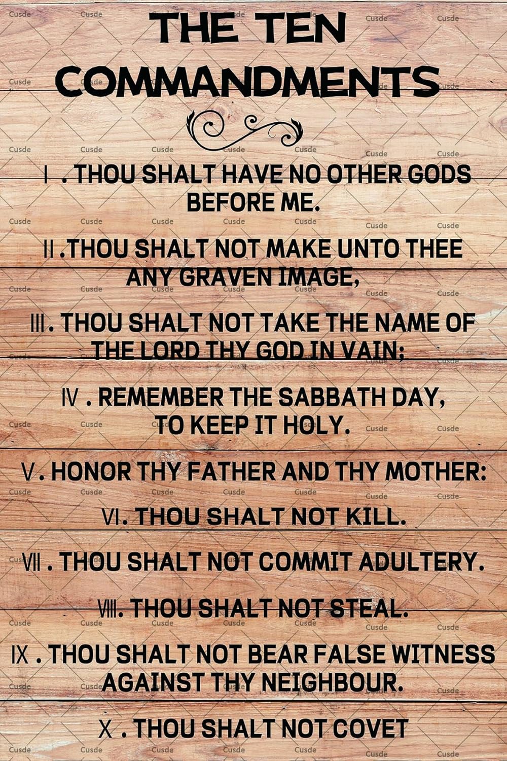 Cusde Ten Commandments Poster  - Home Office Room Inspiration 评论和价格